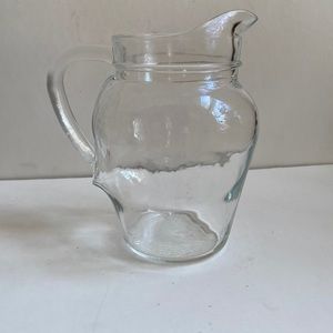Vintage clear glass milk pitcher